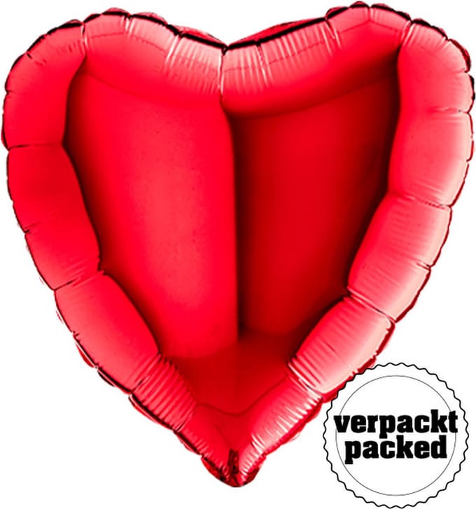 Grabo - Folieballon hartvorm Rood - (90 cm)