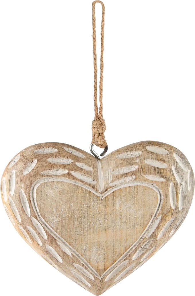 Dekoratief | Hanger hart, naturel, hout, 14x3x12cm | A248123