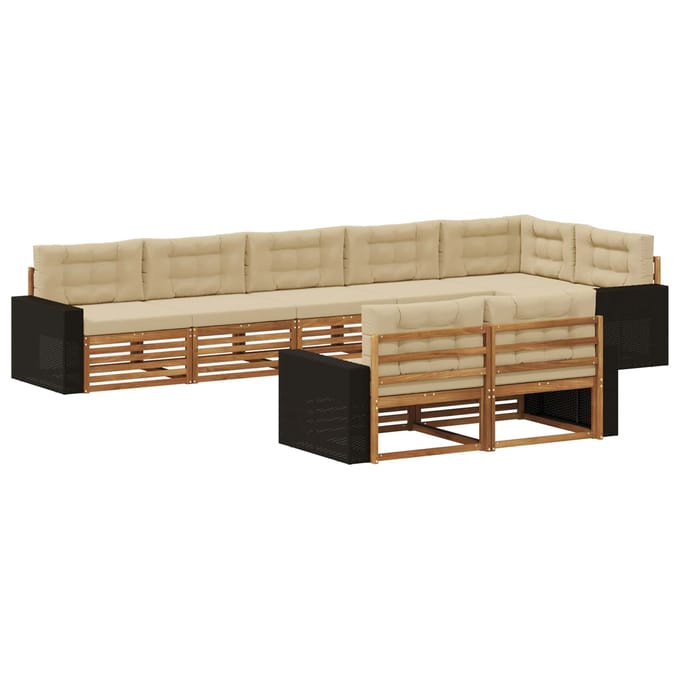 vidaXL - Buiten - bank - set - 8 - st - Natuurlijk - en - Beige