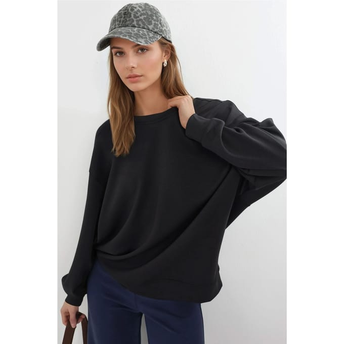 Ontspannen Pasvorm Crewneck Gebreide Sweater