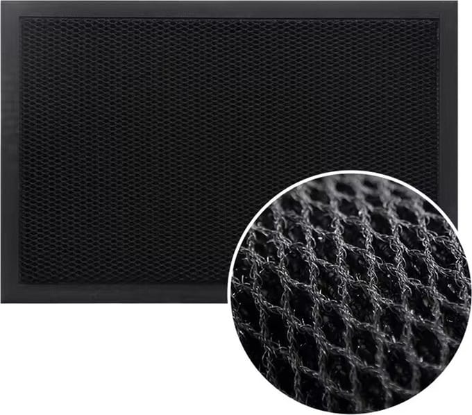 3D Mesh Deurmat Anti-Slip voor binnen - 90x60cm - Rubber/Stof - Zwart - Droogloopmat Antislip