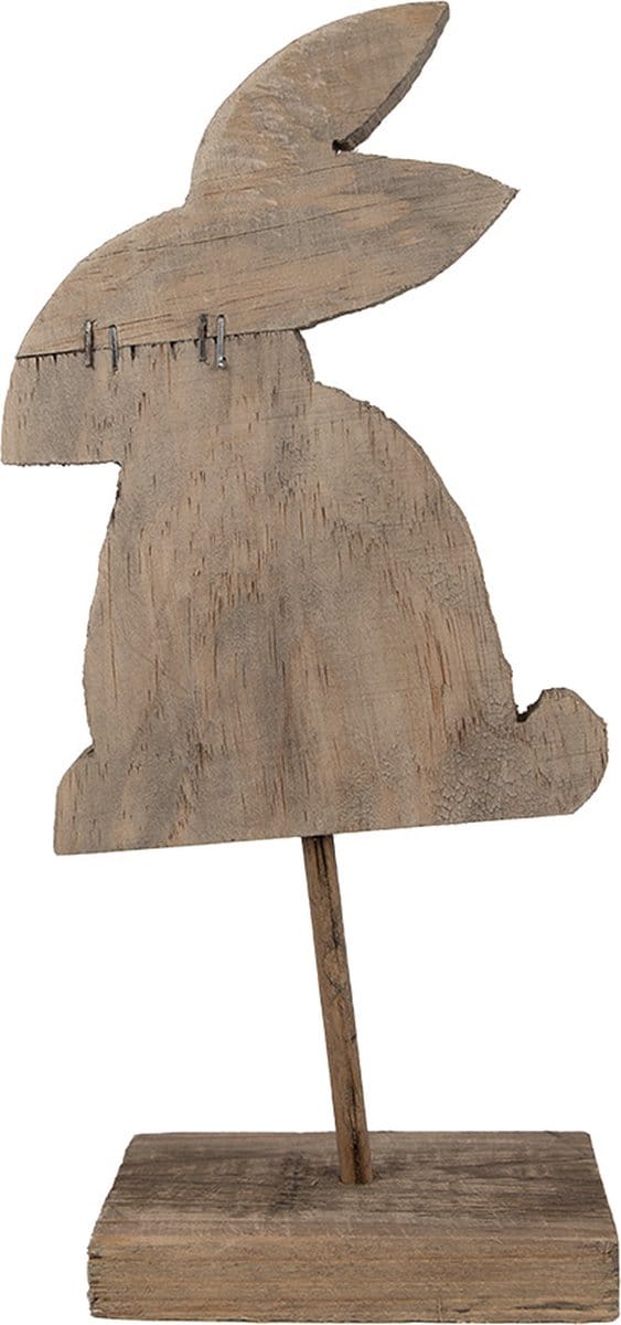 Clayre & Eef Decoratie Beeld Konijn 14x8x32 cm Bruin Hout