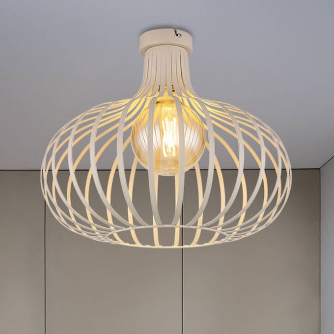 Plafonniere - crème - MATEO - metaal - Ø 40cm - E27 - 63370119 - Globo