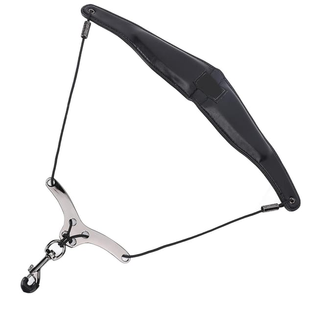 Saxofoon Nekriem Lengte Verstelbaar Ergonomische Kussens Universele Saxofoonriem voor Sopraan Tenor Alto black