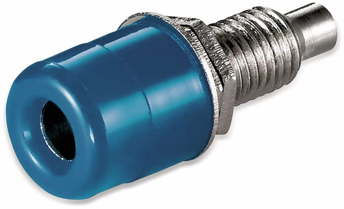 Goobay Banaanbus met schroefdraad, 4 mm, met 2 moeren, blauw