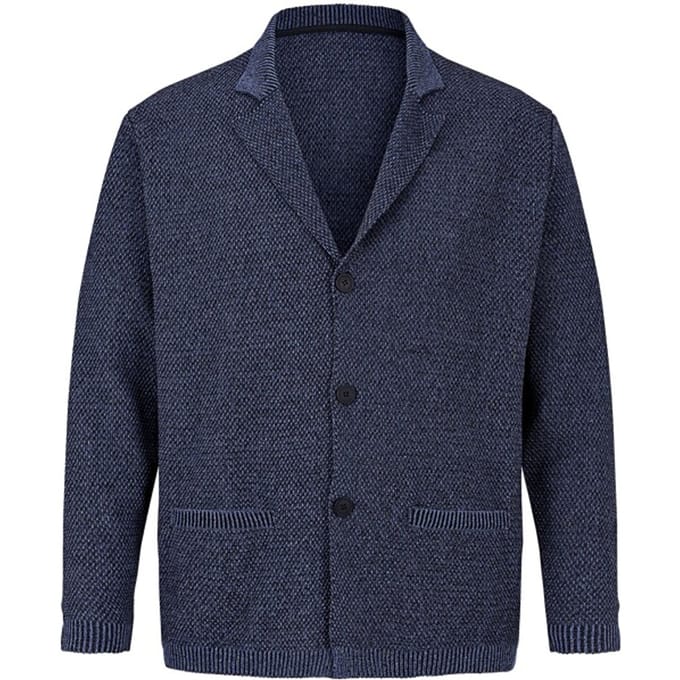 Jan Vanderstorm herren Vest - 76/78 - blauw - Plus Size