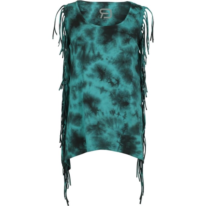 R.E.D. Rock-Engineered Design Turquoise top met ronde halslijn in batikontwerp - Dames - S
