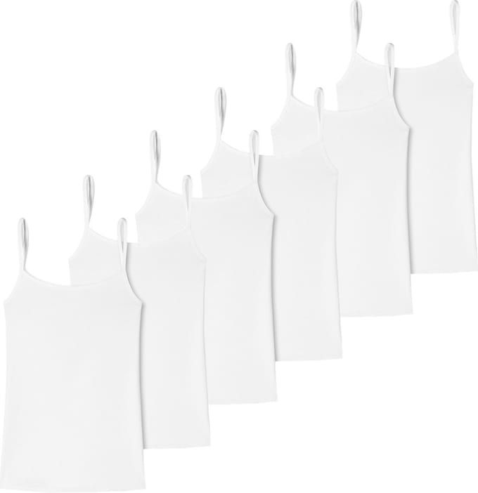 uncover by Schiesser Dames spaghettitop 6 pack Cotton