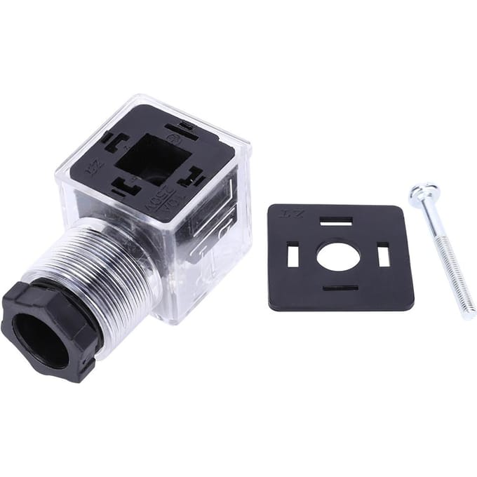 5 stuks Hydraulische Solenoïde Spoel Klepstekker met Lamp Transparant Universeel AC 220V
