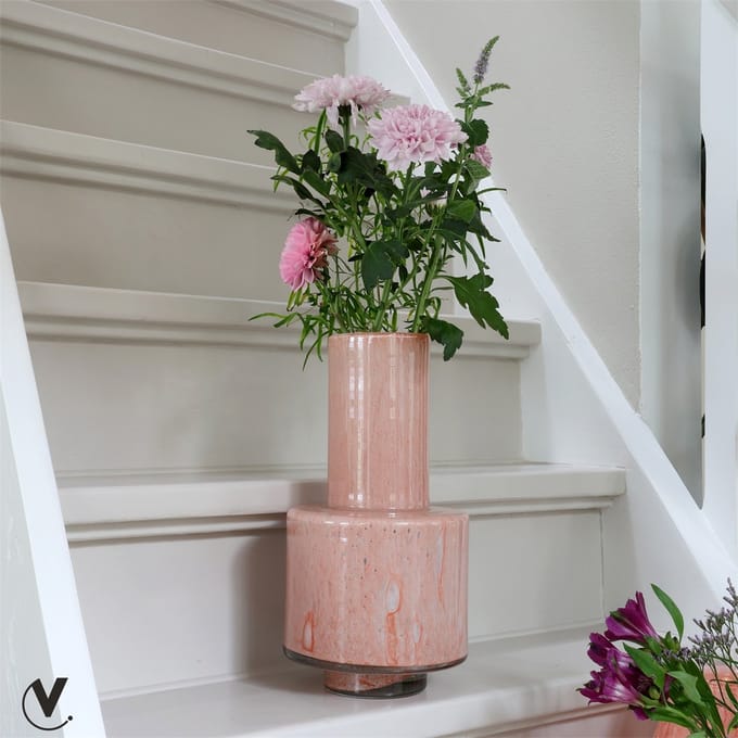 Vaas Volta | Roze - Pink | Mondgeblazen glas | Ø19 x H36 cm
