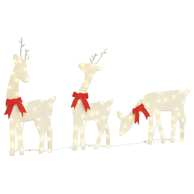 vidaXL Kerstdecoratie rendier 3 st 90 LED's warmwit