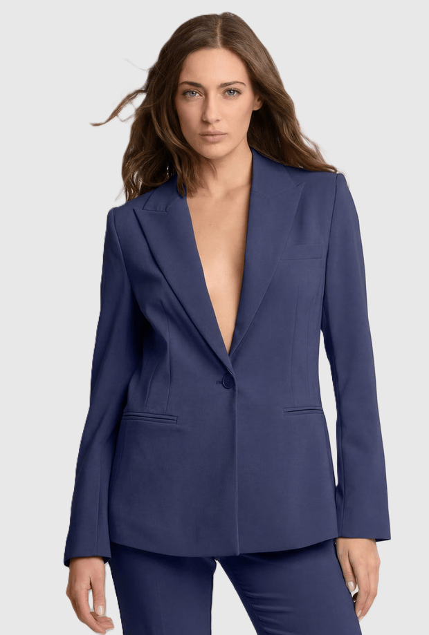 single-breasted jacket vrouw blauw