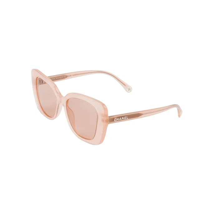 Chanel Letter Versierde Vlinder Zonnebril Dames zonnebril Roze CH550417324B Basic Packaging-Eyeglass Case+Box,53,Pink