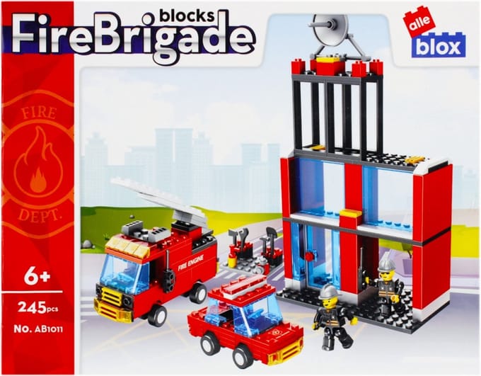 Blocks bouwstenen 245 blokjes , brandweer