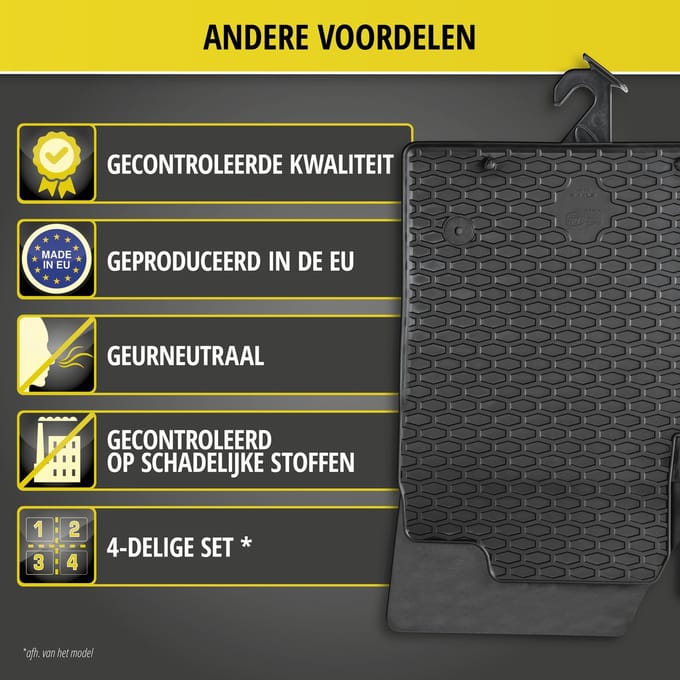 Walser DirtGuard rubberen voetmatten geschikt voor Audi A6 05/2011-09/2018