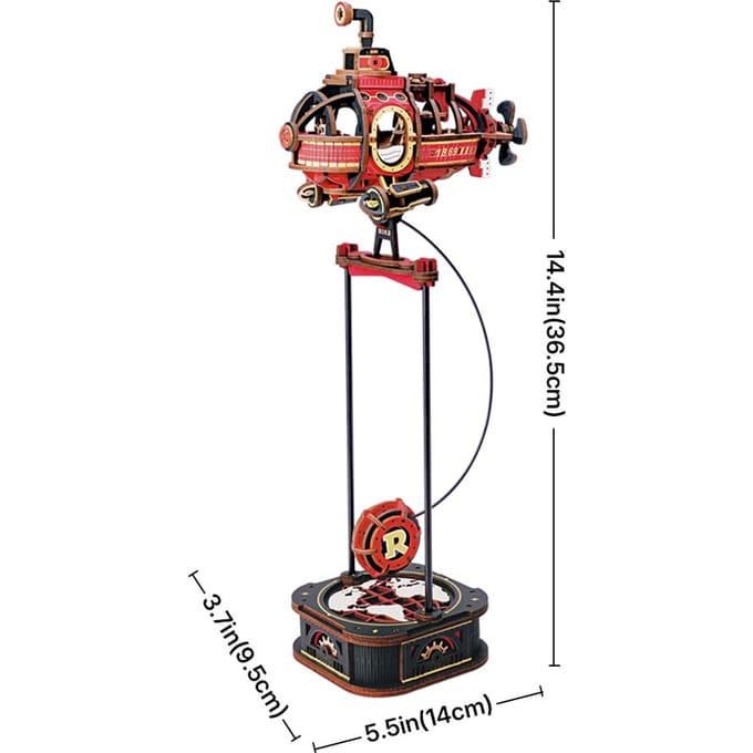 Robotime, 3D Houten Puzzel, Deep-Sea Adventurer, DIY Pendulum, MCD04, 14x9,5x36,5cm