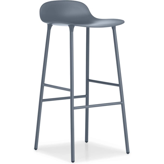 Normann Copenhagen - Form barkruk met metalen frame - blauw - 75 cm