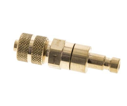 Messing DN 2.7 (Micro) Luchtkoppeling Insteeknippel 4x6 mm Push-On Double Shut-Off - CLP2-N-B-SV-P-4
