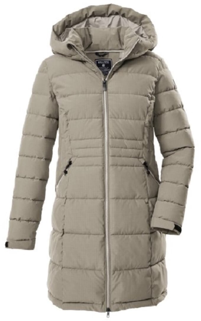 Killtec dames winterjas - parka - 43303 - taupe - padded - maat 38
