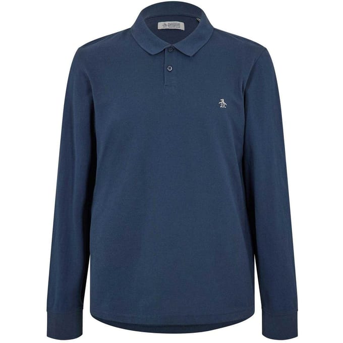 Original Penguin Herenpolo met lange mouwen (Yale Blauw)