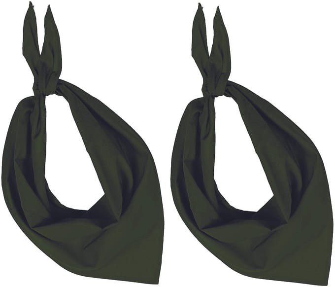 2x Zakdoek bandana olijf groen - hoofddoekjes