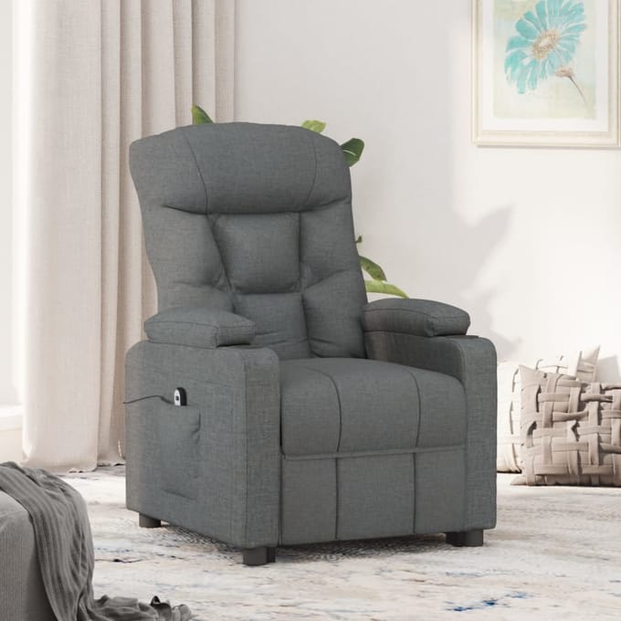 vidaXL - Fauteuil - elektrisch - verstelbaar - stof - donkergrijs