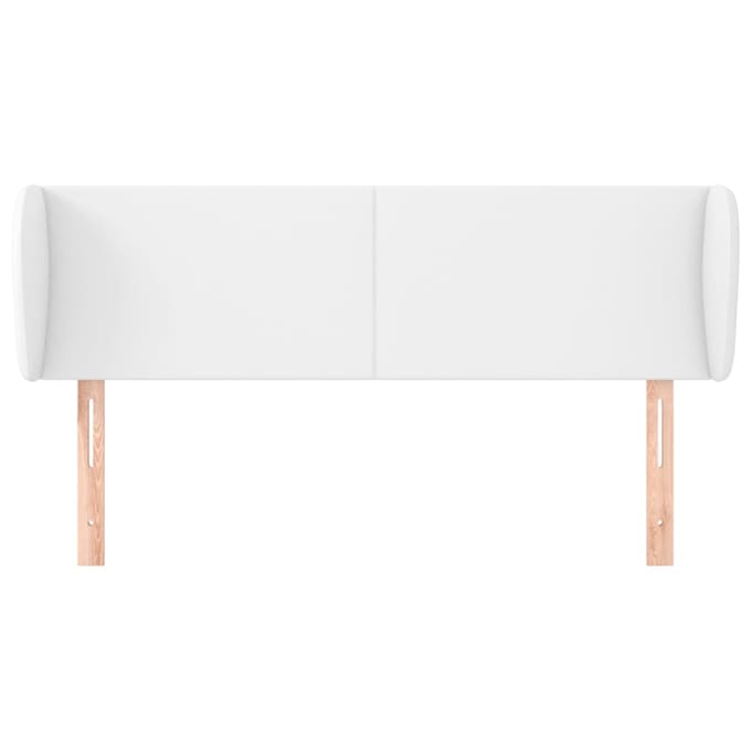 vidaXL - Hoofdbord - met - randen - 147x23x78/88 - cm - kunstleer - wit