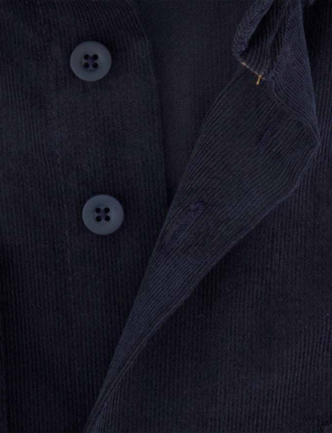 Overhemd Eden Valley corduroy donkerblauw