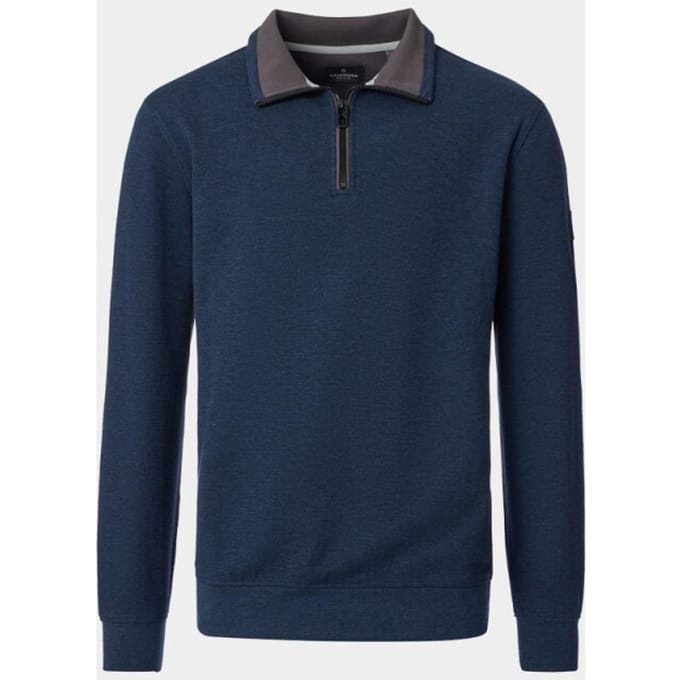 CASA MODA comfort fit sweat schipperstrui - blauw - donkerblauw