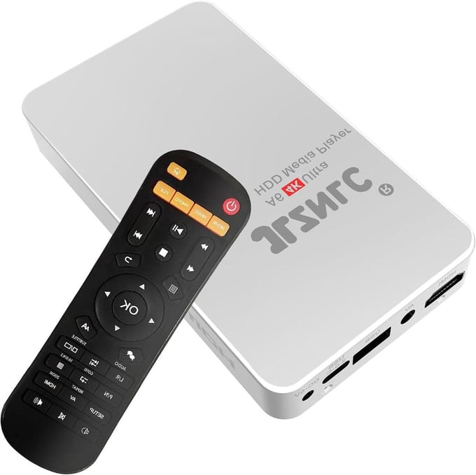 Mediaspeler HDD Behuizing - 4K Speler - Digital Signage - Automatisch Afspelen - Tot 8TB - Zilverwit