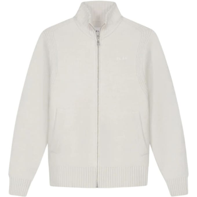 Olaf Zip Through Knitted Mock Neck Vesten Off White M230703