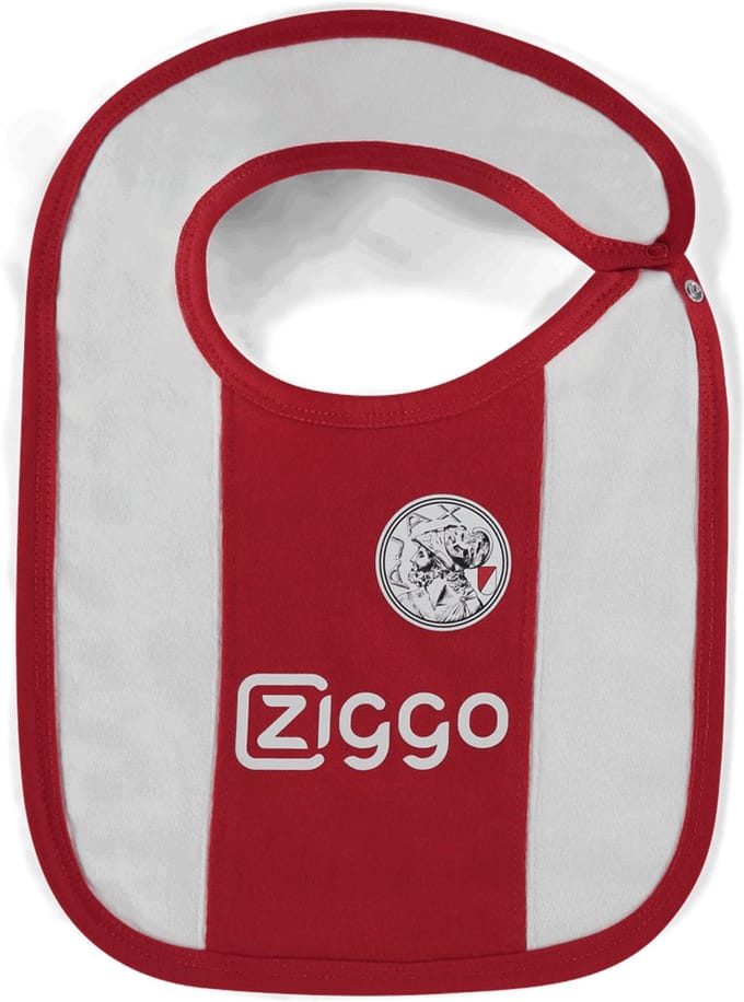 Ajax-baby slabbetje wit rood wit