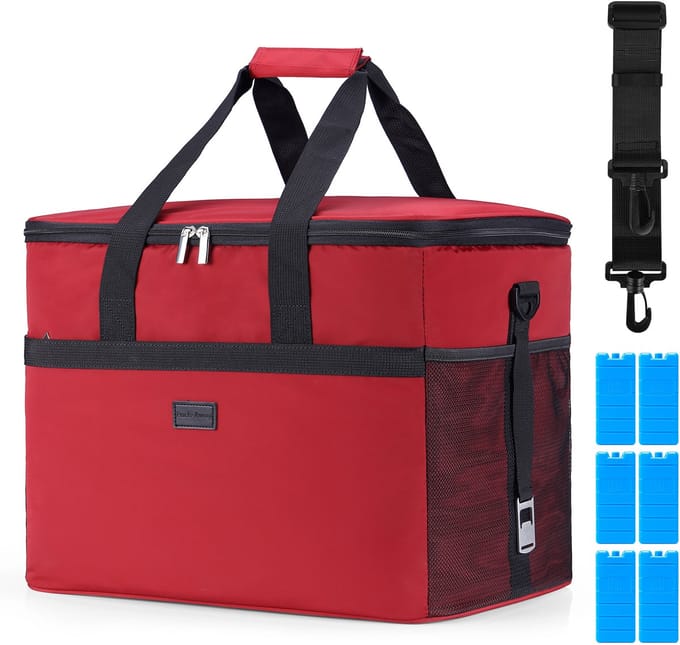 Packaway 4 Laags Geïsoleerde Koeltas - Lunchtas 40 liter - Rood