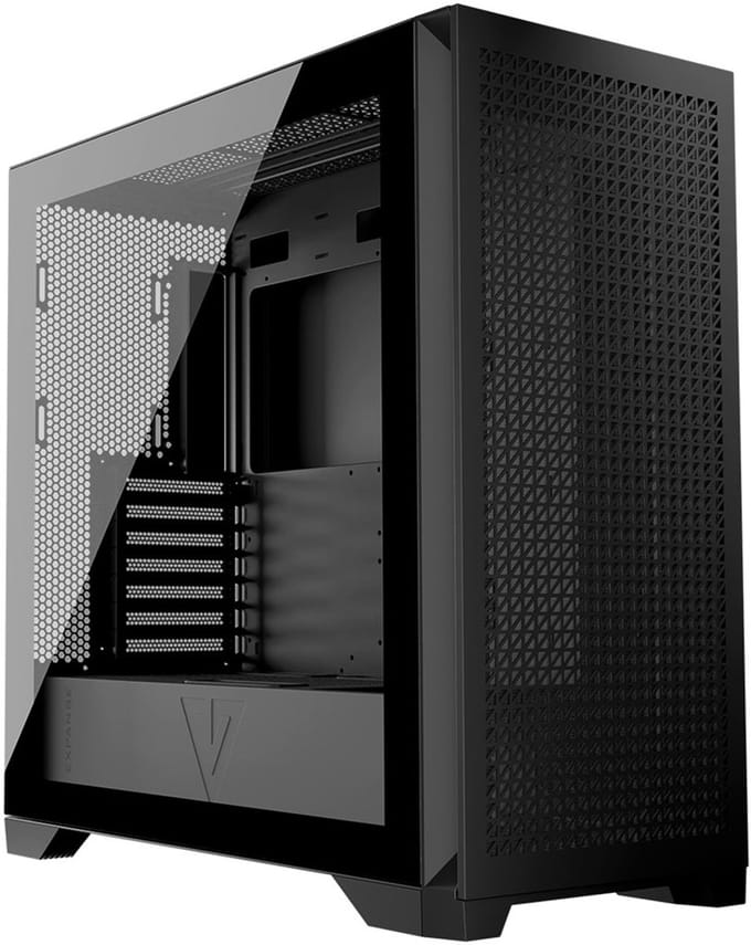 MODECOM Volcano Expanse T APEX MIDI White - Midi Tower Behuizing - Triangle Airflow Design - Gehard Glas - USB-C - Geen Fans (NF) - Wit