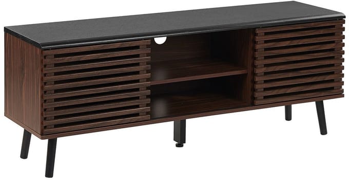 PERTH - TV-meubel - Donkere houtkleur - MDF