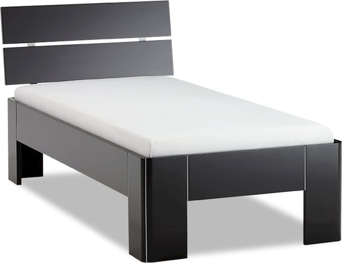 B Bright Fresh 450 Bed met Hoofdbord 90x210cm - Bedframe Zwart - Eenpersoonsbedden - Instaphoogte: 45cm