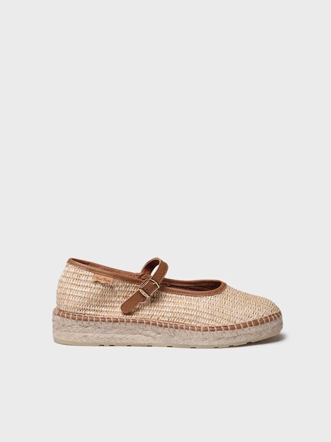 Damesschoen Mary Jane van raffia | INCA-RP