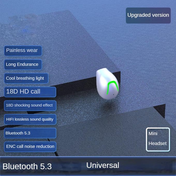 Mini onzichtbare draadloze oortelefoon Bluetooth 5.3 oortelefoon Ruisonderdrukking HiFi stereo oordopjes met microfoon TWS-headset
