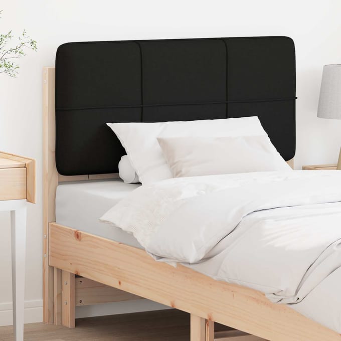 vidaXL - Gestoffeerd - hoofdbord - Bruin - en - Zwart - 80 - cm - Massief - grenenhout