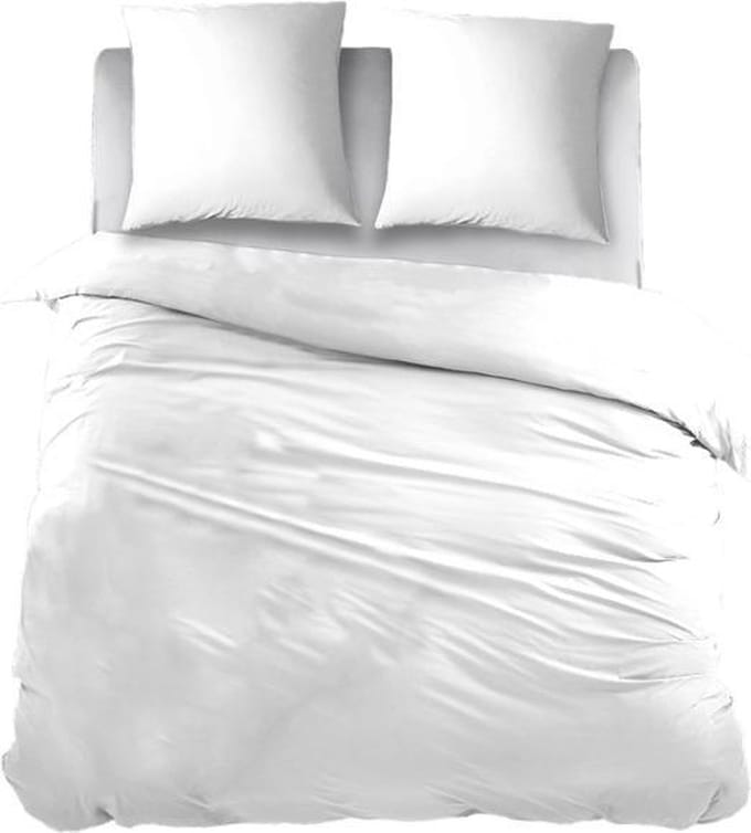 Snoozing Two Tone - Dekbedovertrek - Eenpersoons - 140x200/220 cm + 1 kussensloop 60x70 cm - Wit/Wit