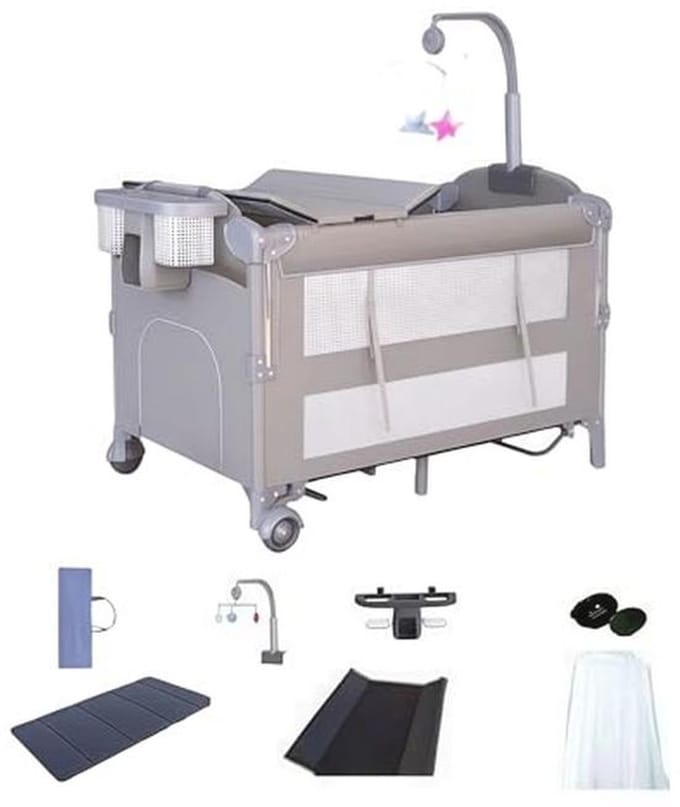 Opvouwbaar en Draagbaar Babyreisbed met Luiertafel en Speelruimte