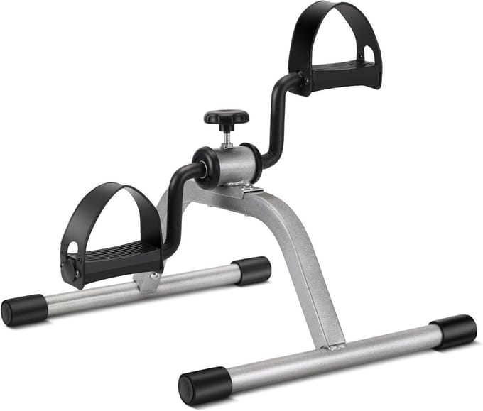 Mini Hometrainer - Vloerfiets - Been en Arm - Spanning Instelbaar - 1.9 kg - Grijs