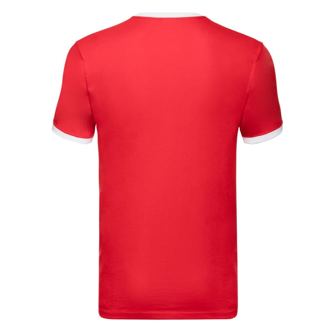 Fruit of the Loom Heren Ringer Contrast T-shirt (Rood/Wit)