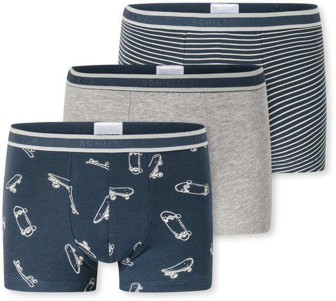 Set van 3 gestreepte skateboardshorten grijs/blauw - 95/5 128