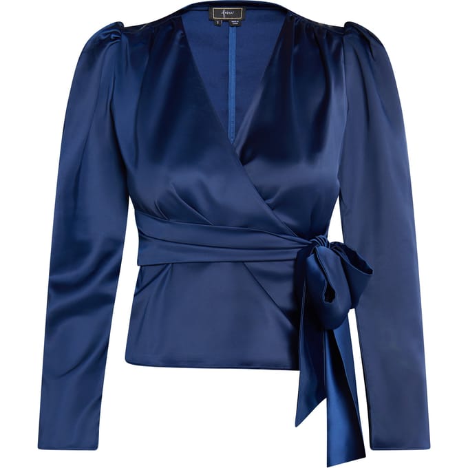 Faina Wikkel blouse Dames marine