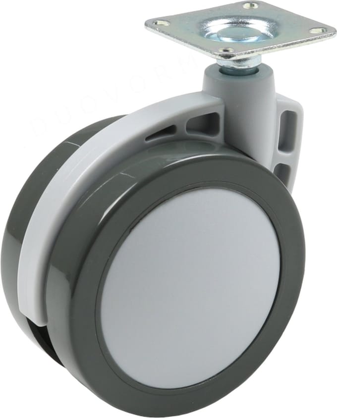 Zwenkwiel grijs 80 mm, zonder rem