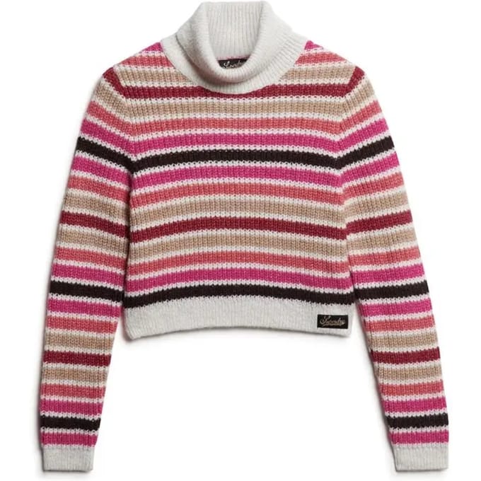 Superdry - Gestreepte korte coltrui - Dames - Sweaters