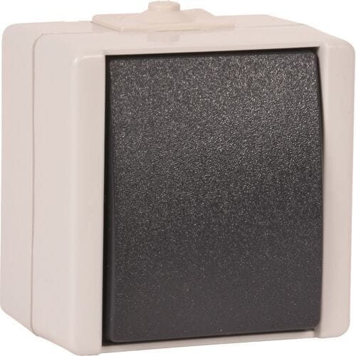 Kopp Wipschakelaar wissel opbouw spatwaterdicht Mat antraciet/wit IP44