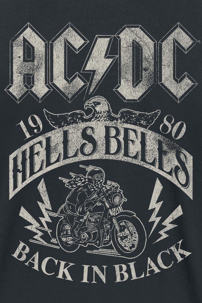 AC/DC T-shirt - Hells Bells 1980 - M tot 5XL - zwart