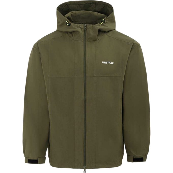 Firetrap Heren Lichtgewicht Jas met Capuchon (Leger Groen)